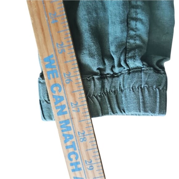 Artisan NY 100% Linen Cargo Jogger Pants Sz S Olive Green Minimalist Lightweight - Picture 13 of 15